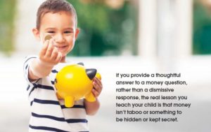 child holding money and piggybank